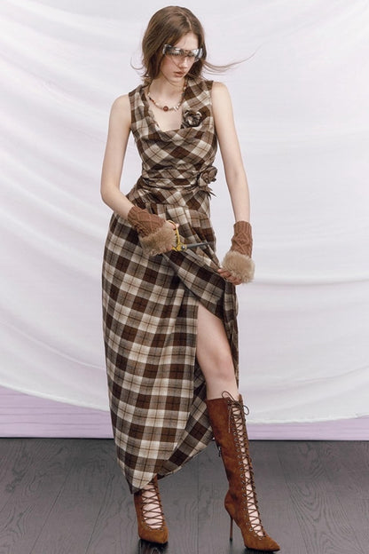 Rebellious Plaid Wool Dress