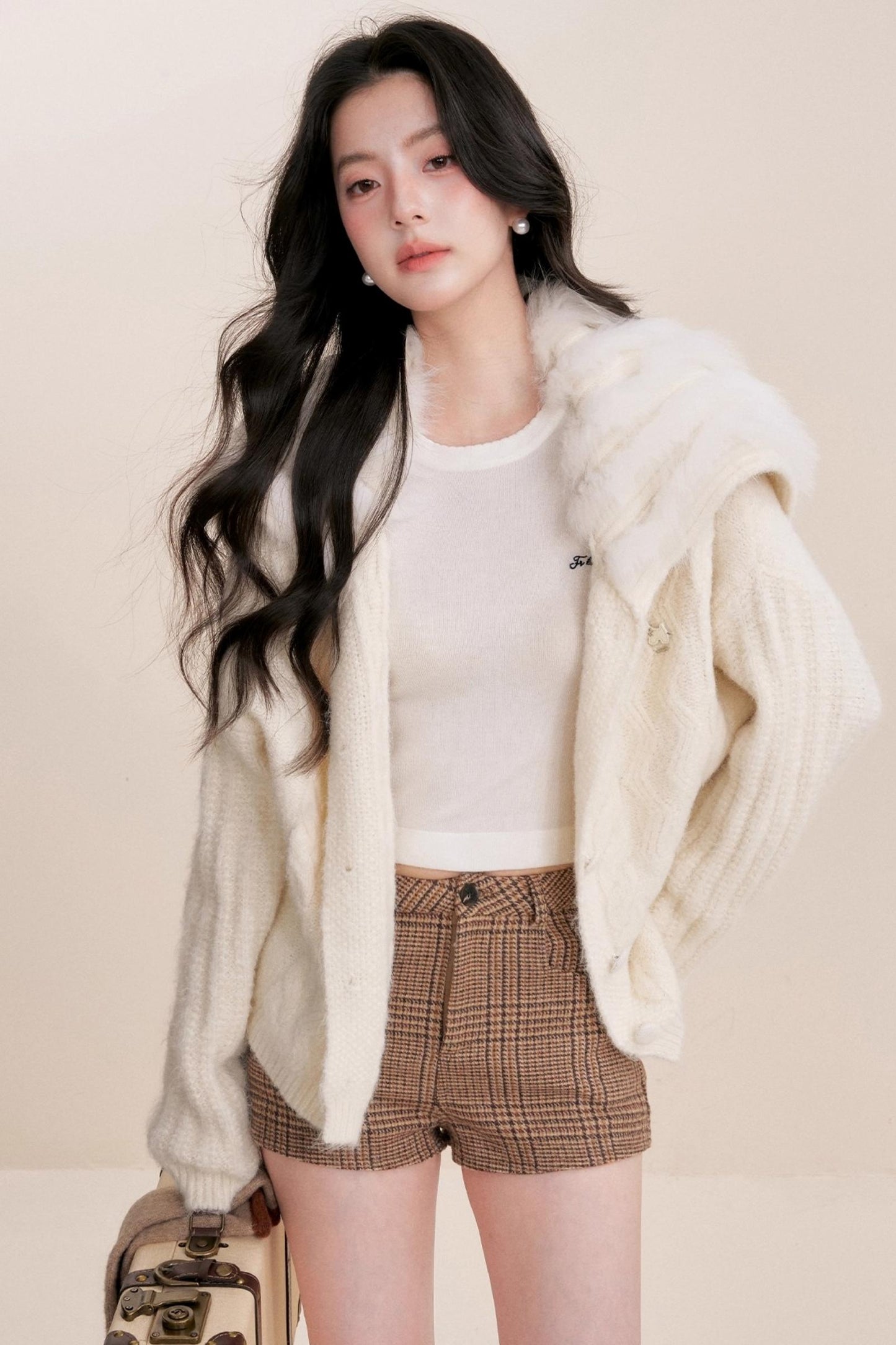 Winter Faux Patchwork Cardigan