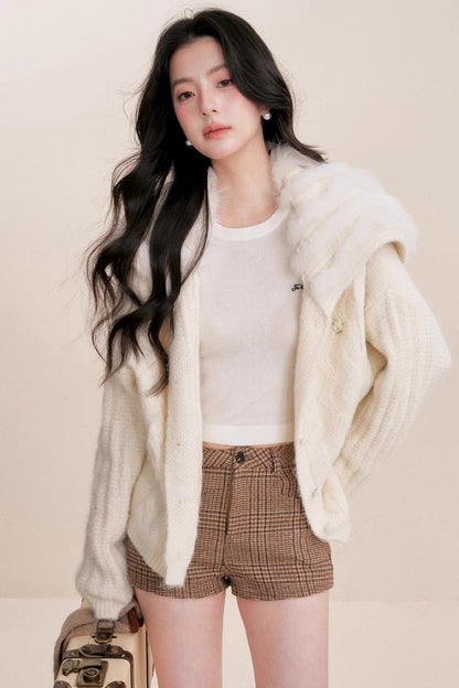 Winter Faux Patchwork Cardigan