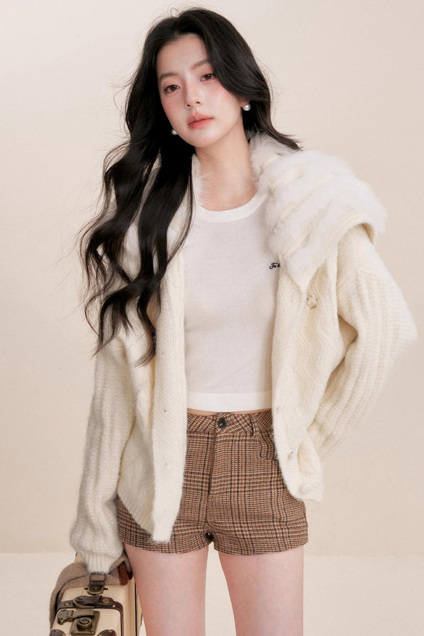 Winter Faux Patchwork Cardigan