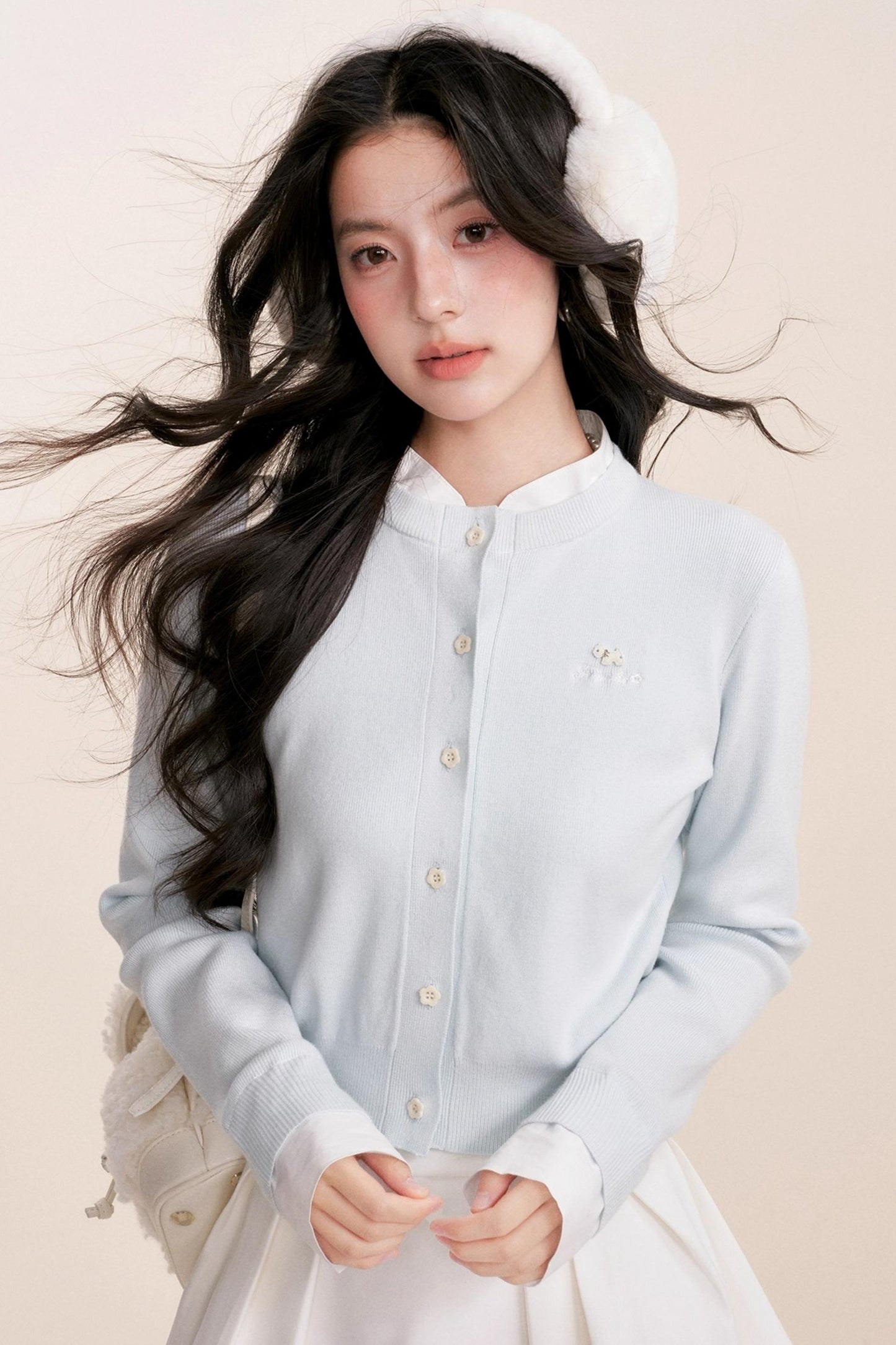 Soft Blue Knit Cardigan