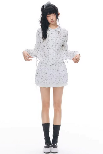 Pony Print Shirt and Skirt Matching Set