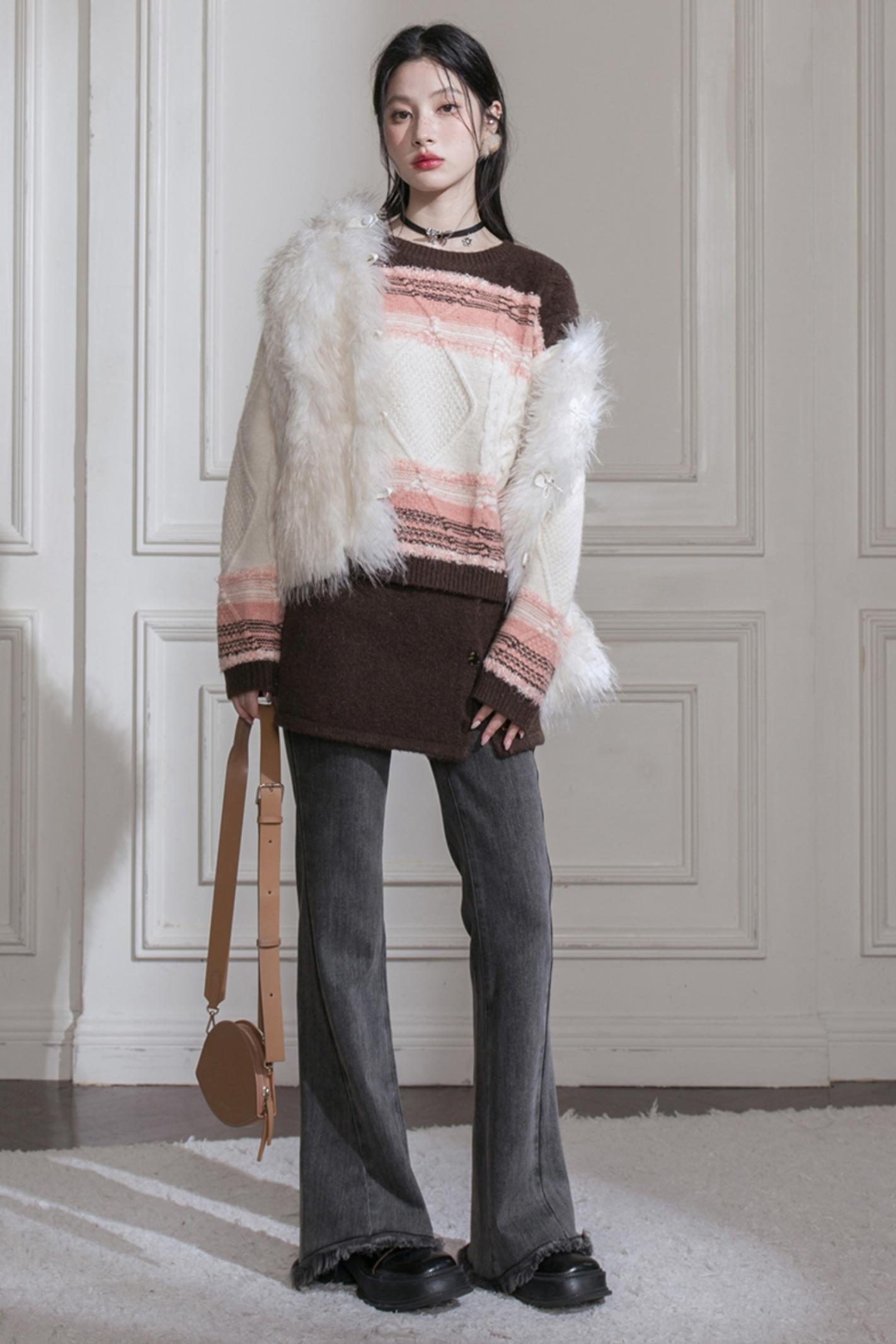 Sunset Gradient Knit Top & Skirt Set