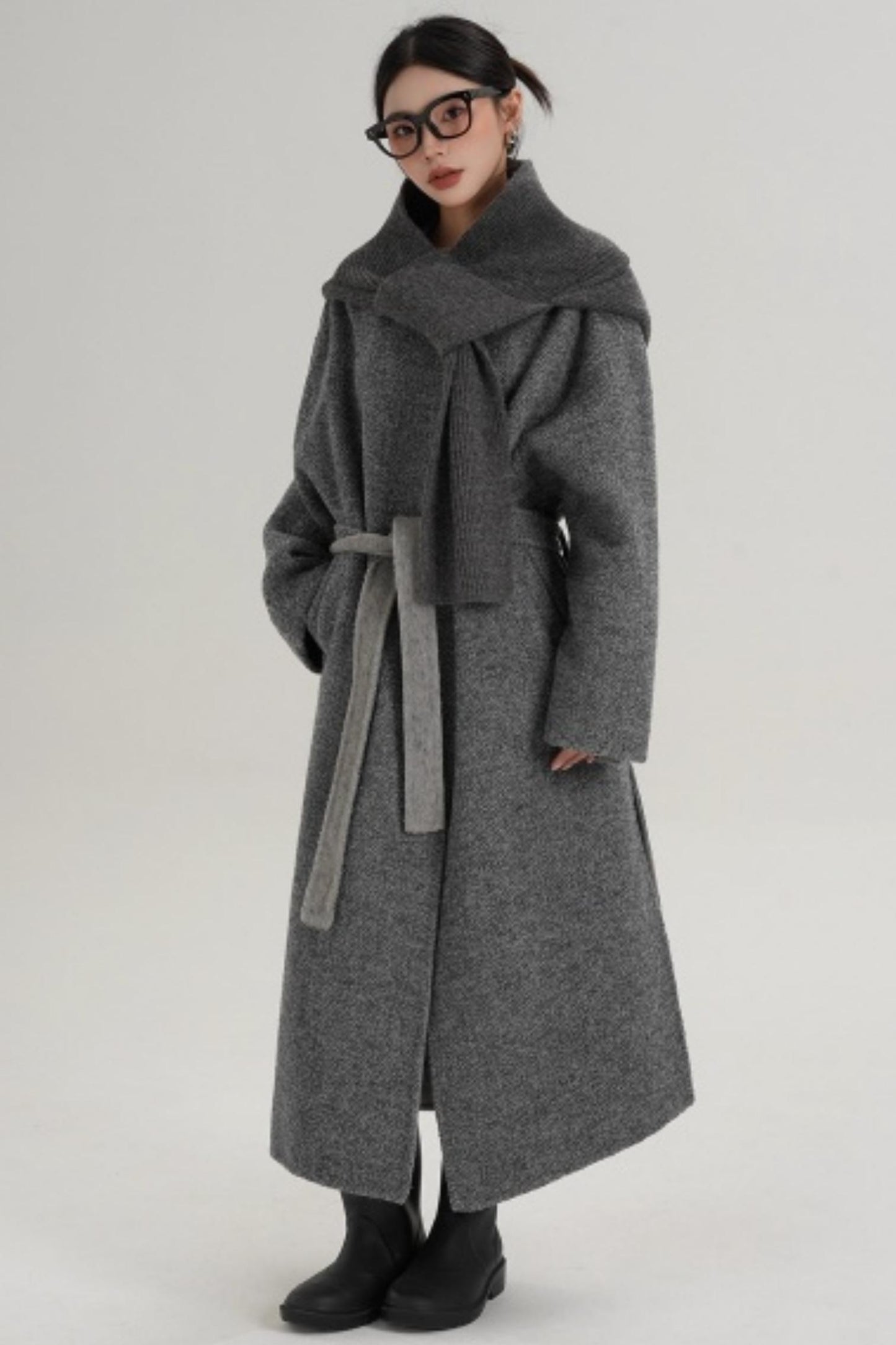 Hooded Double-Sided Wool Coat