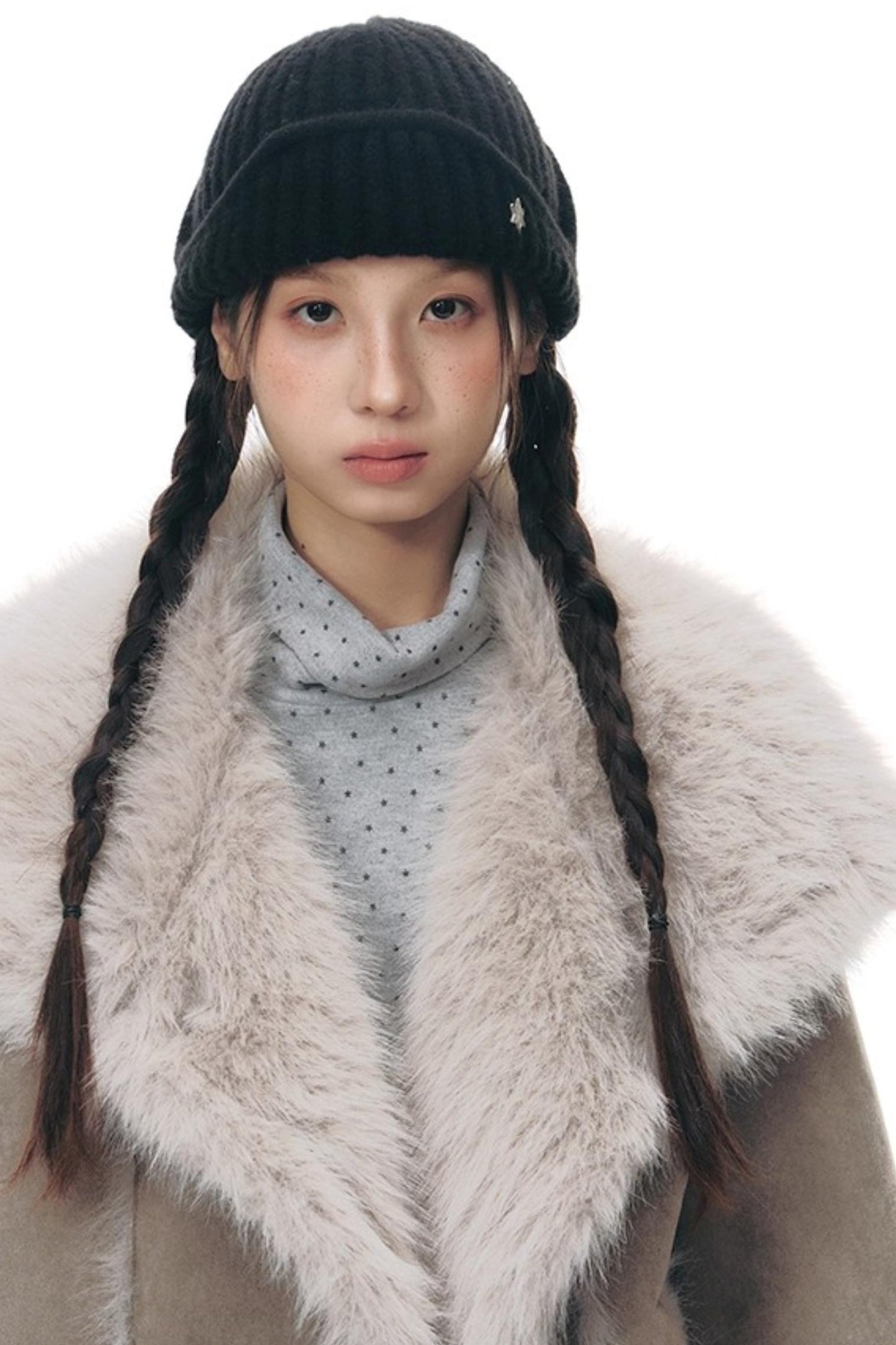 Lapel Shearling Suede Coat