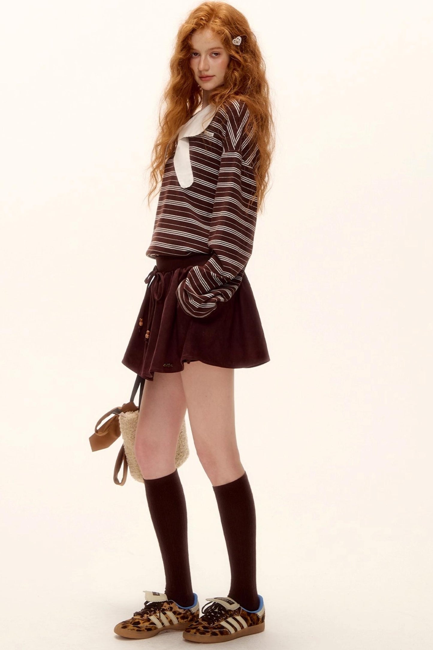 Beaded Suede Puffy Skirt