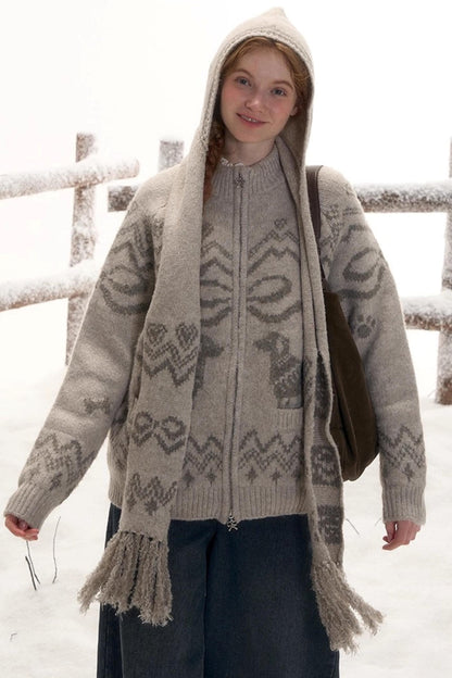 Retro Wool Scarf Hat