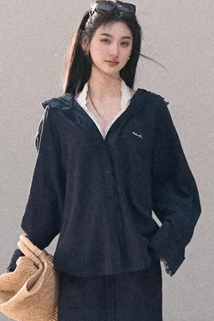 Lyocell Lace Vacation Shirt Set-Up