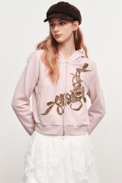 Rose Zipper Short Coat