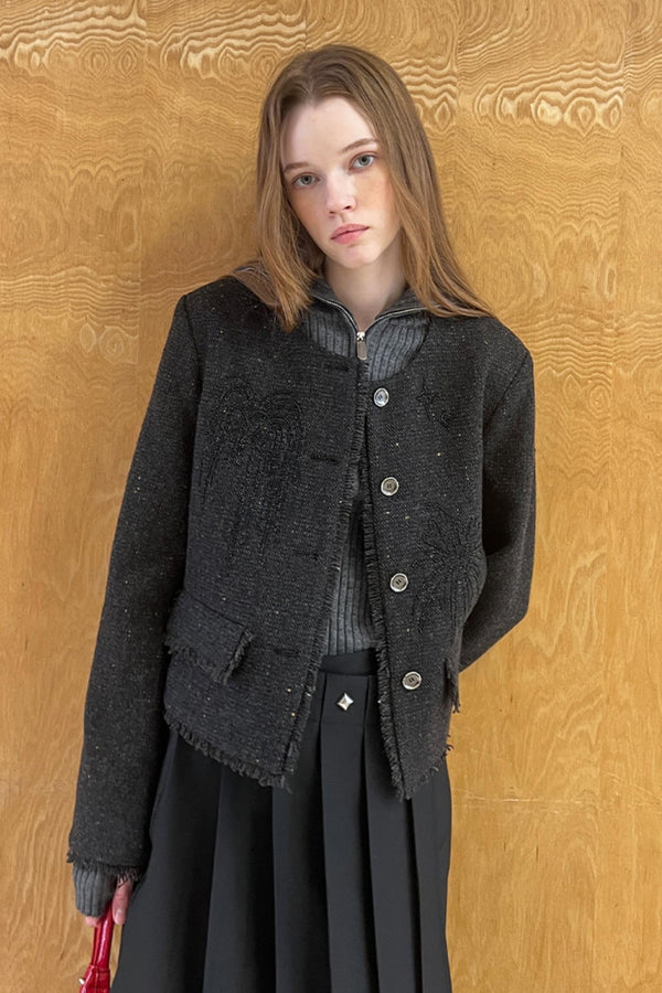 Feuerwerks bestickte Kurzjacke 