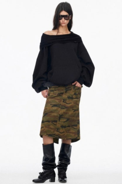 Vintage Camouflage Slimming Mermaid Skirt