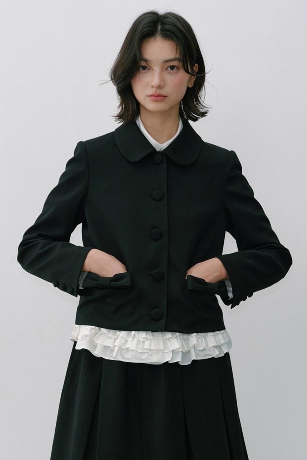 Elastic Pleated Skirt Suit Set-Up