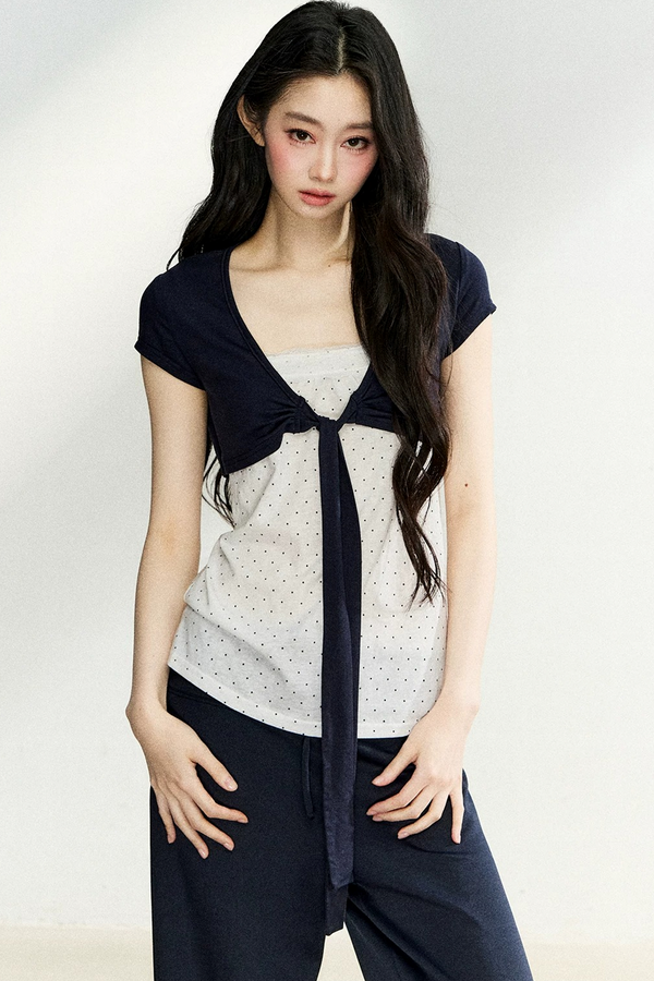 Polka Dot Tube Cardigan Set-Up