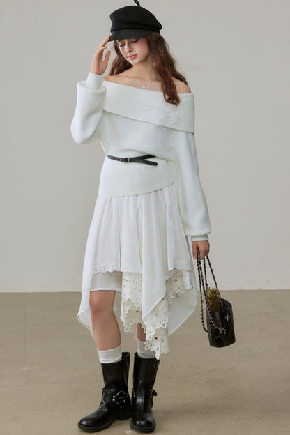 Winter White A-Line Skirt