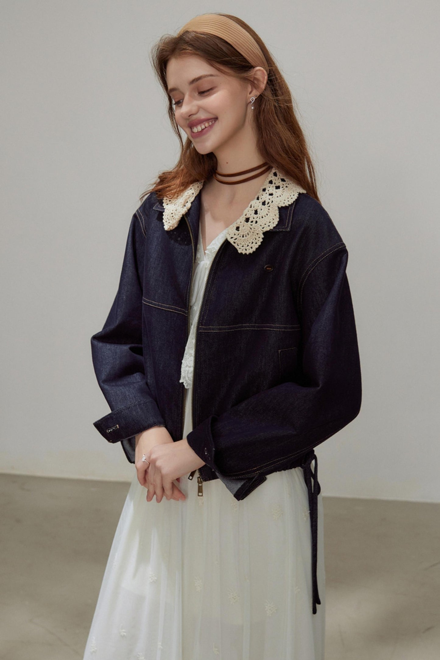 Autumn Lace Denim Jacket