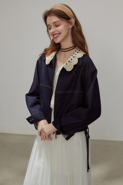 Autumn Lace Denim Jacket