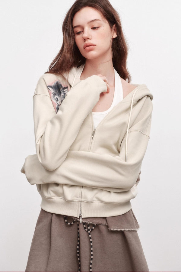 Luminous Kitten Print Hooded Jacket