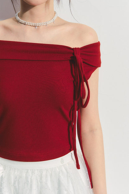 Pink Wool Blend Strapless Top