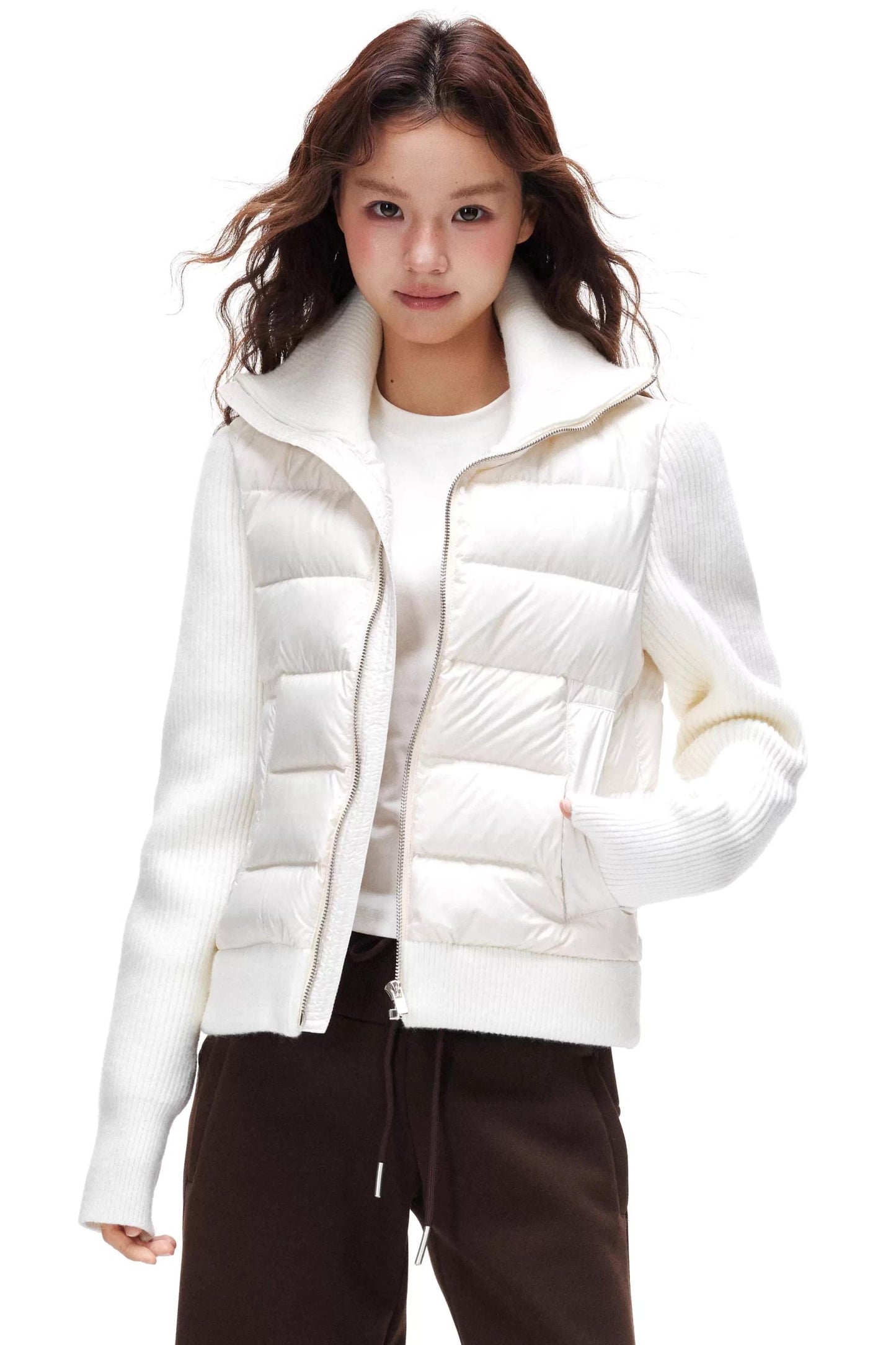 Ribbed Knitted Patchwork Jacket