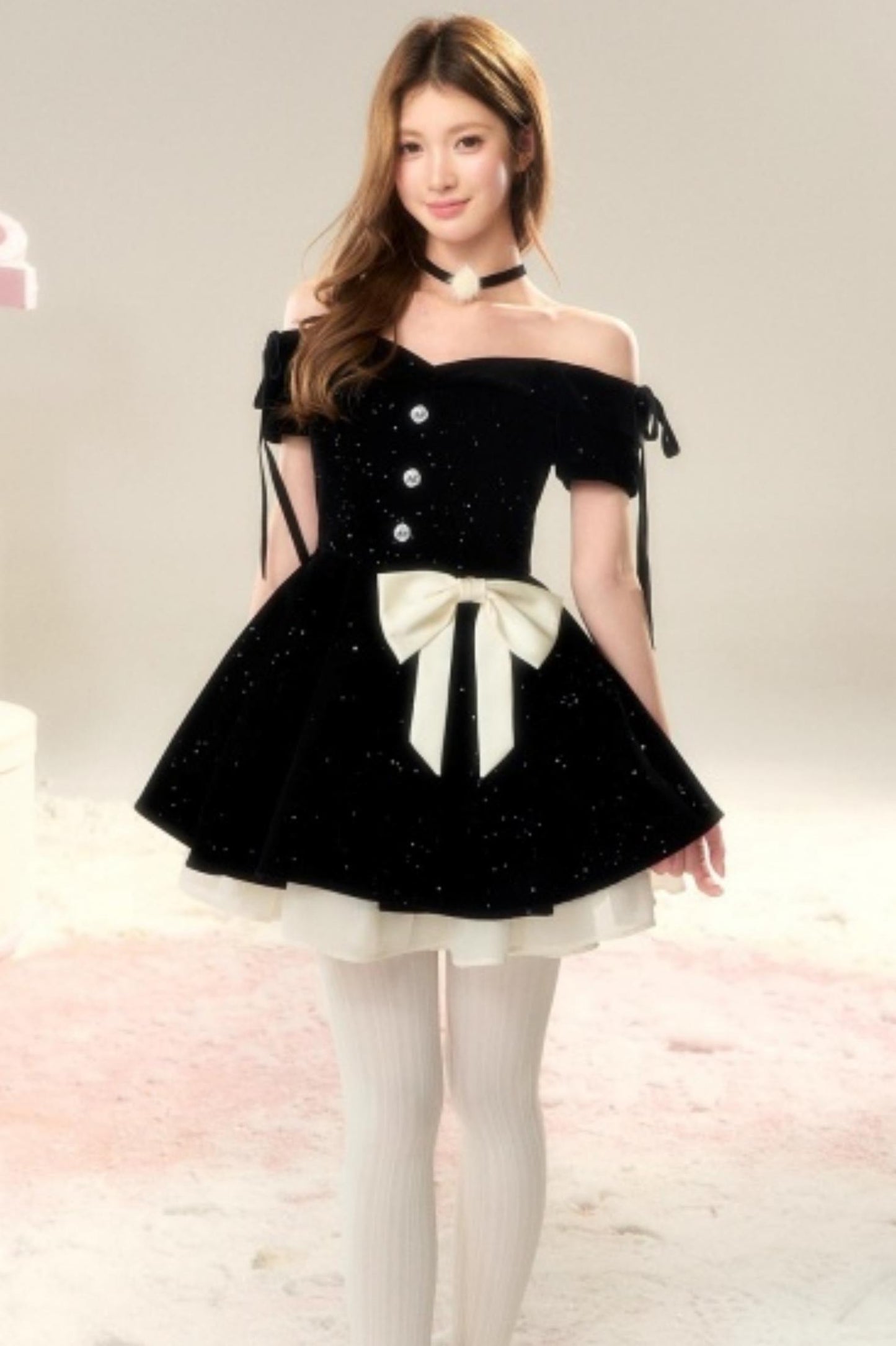 French Velvet Mini Dress Set-Up