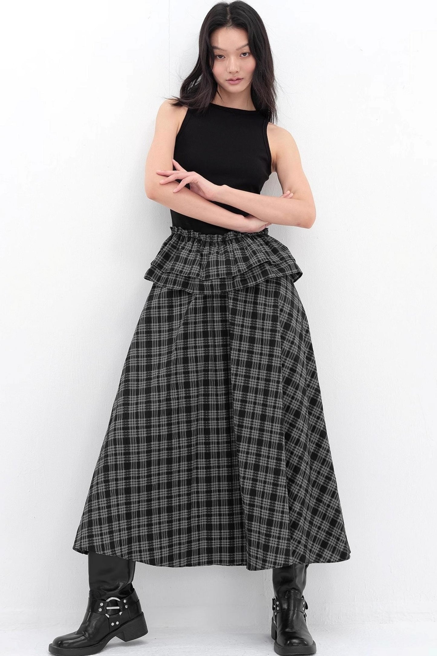 V-Lace Patchwork A-Line Dress