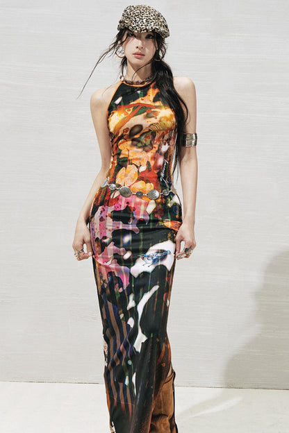 Botanical Slit Dress