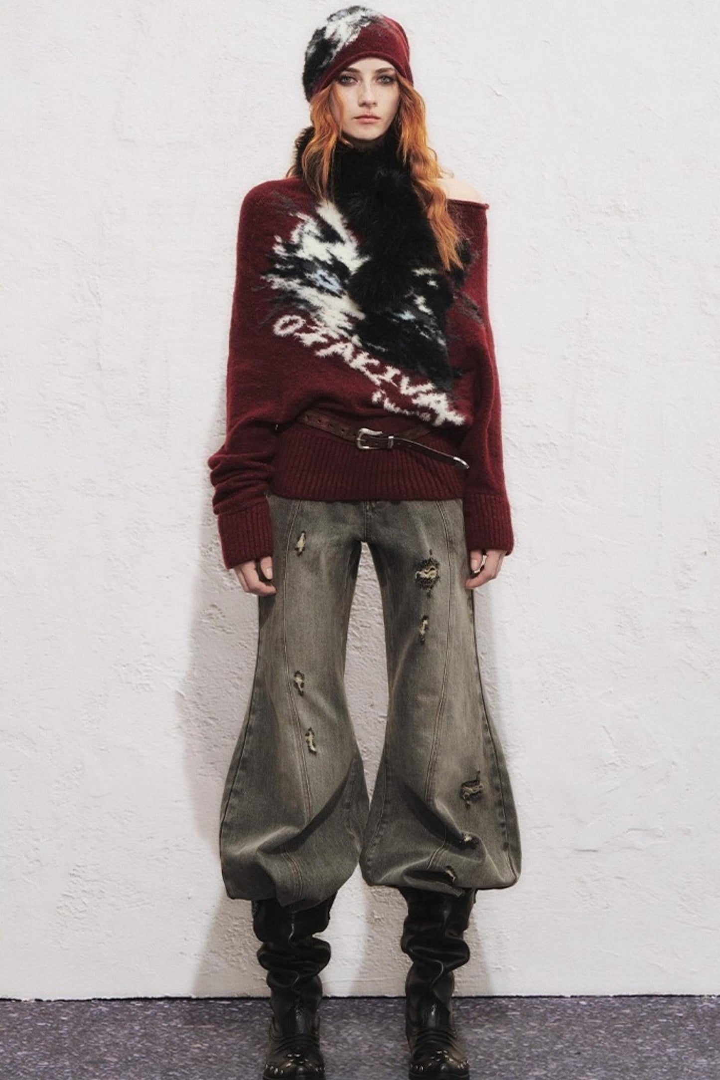 Slanted Long Sleeve Sweater