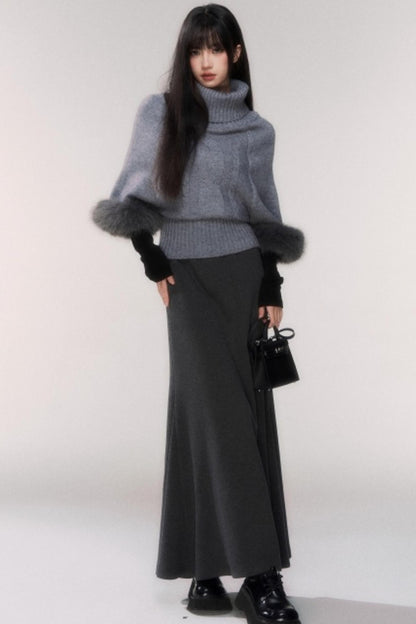Winter Wool A-Line Skirt