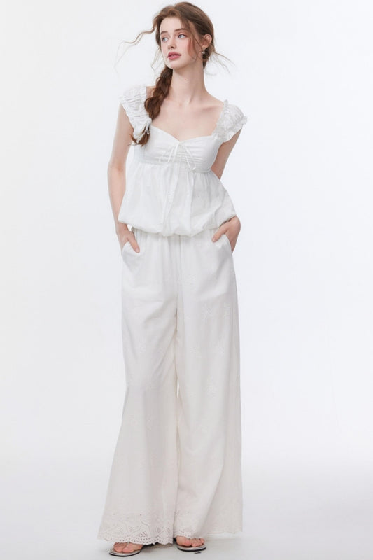 Skeleton V-Neck Ensemble Pants Set-Up