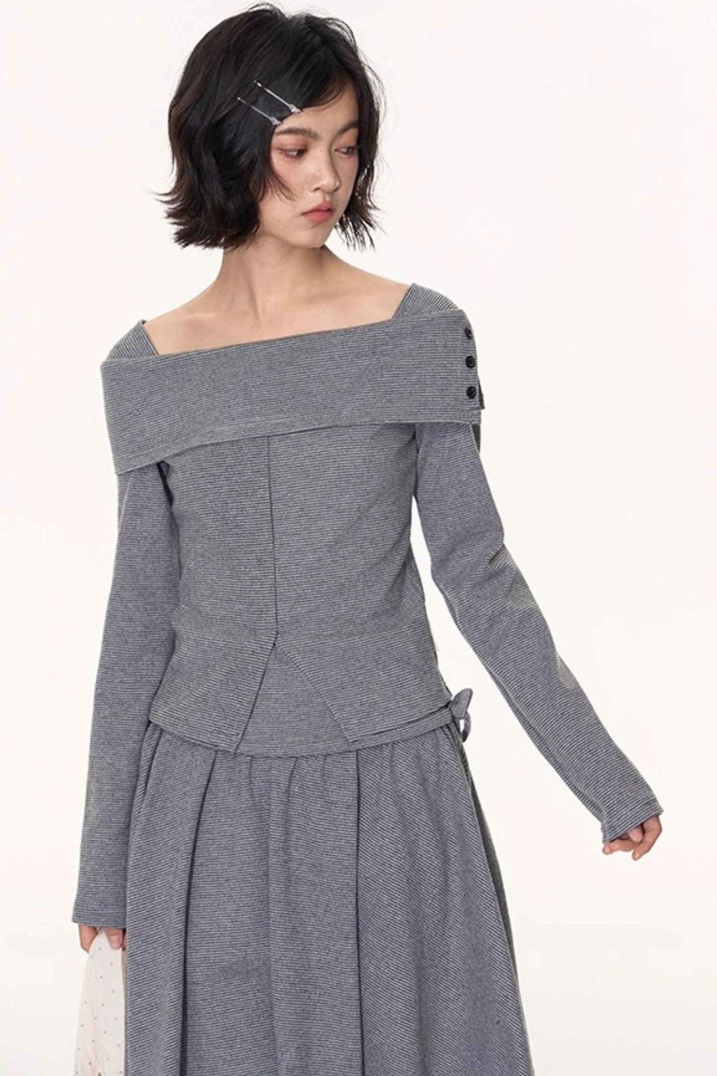 Striped Long Sleeve Top Set-Up