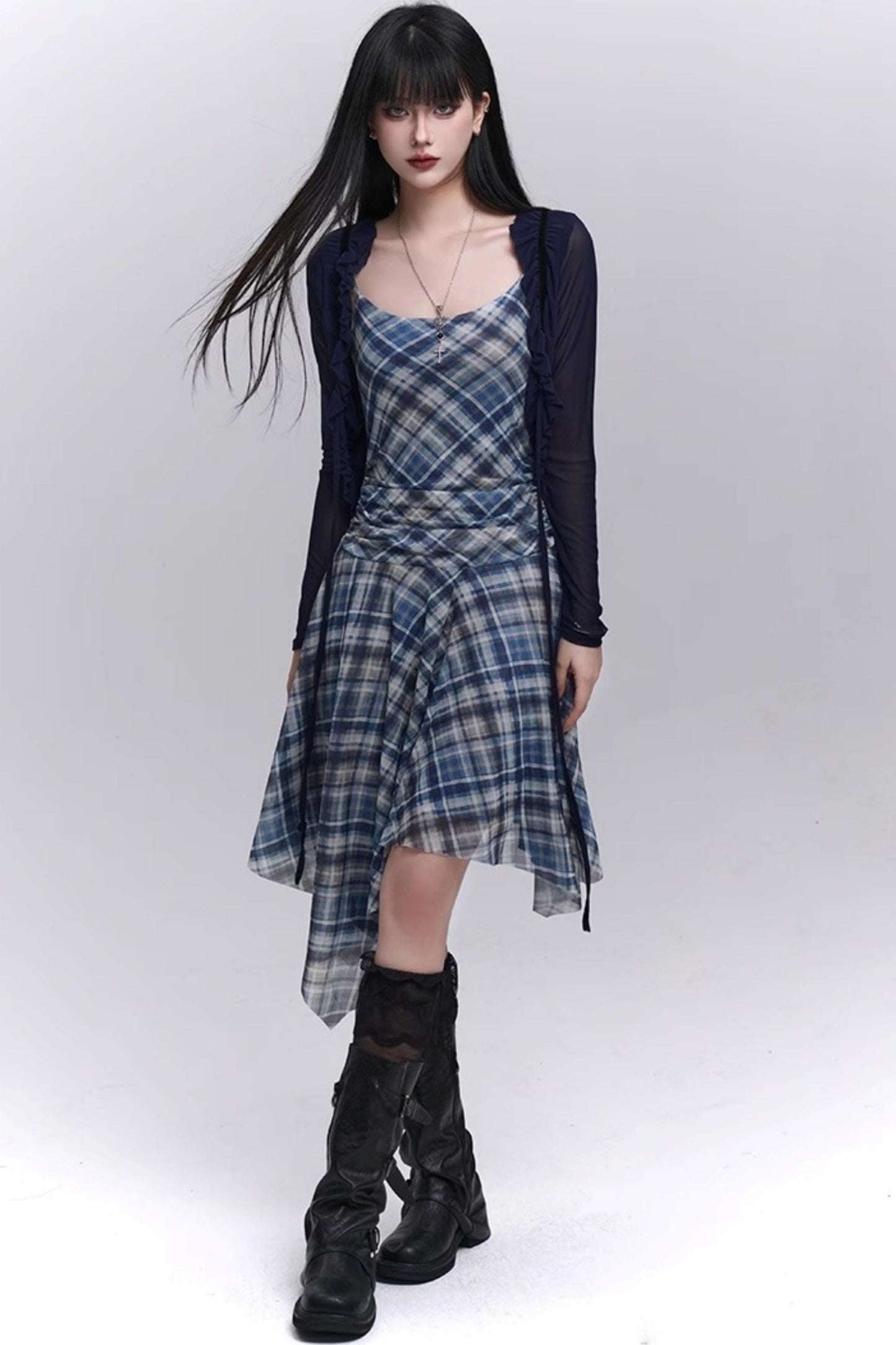 Plaid Halter Dress