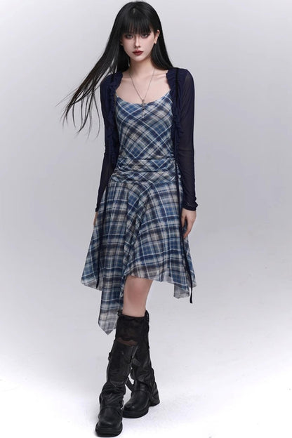 Plaid Halter Dress