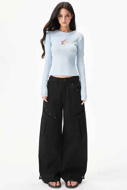 Star Rivet Deconstructed Pants
