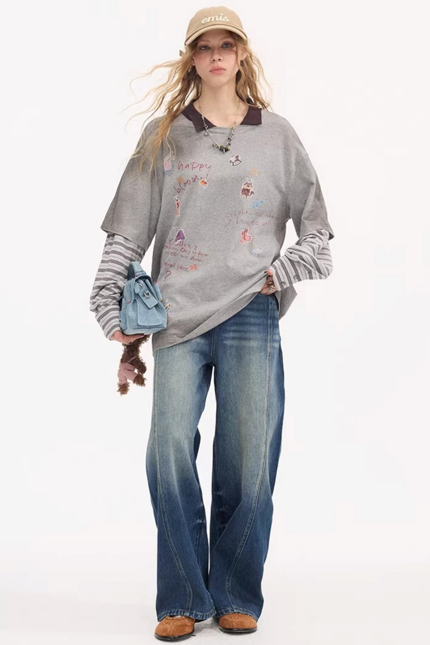 Cartoon Print Retro Sweater