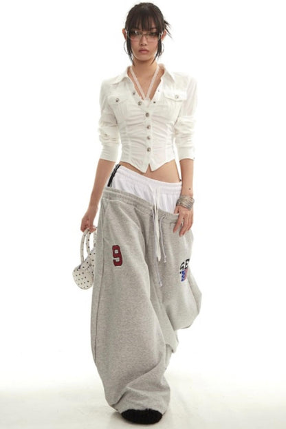 Apricot Rhinestone Pleated Shirt