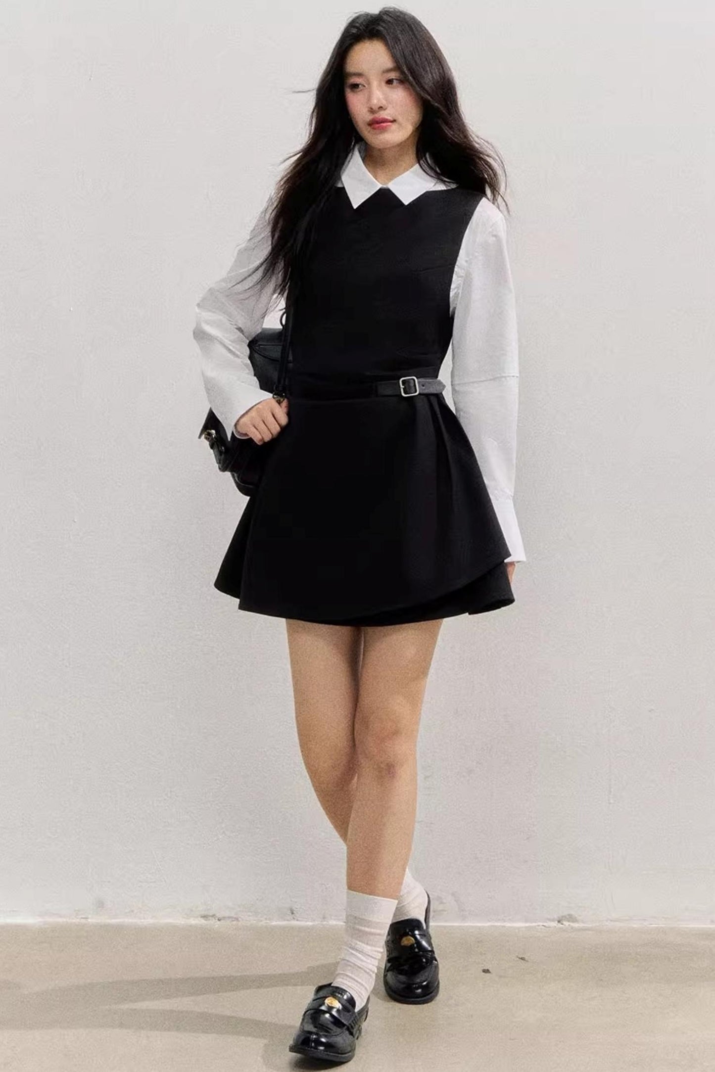 Sunset Leather Shirring Dress