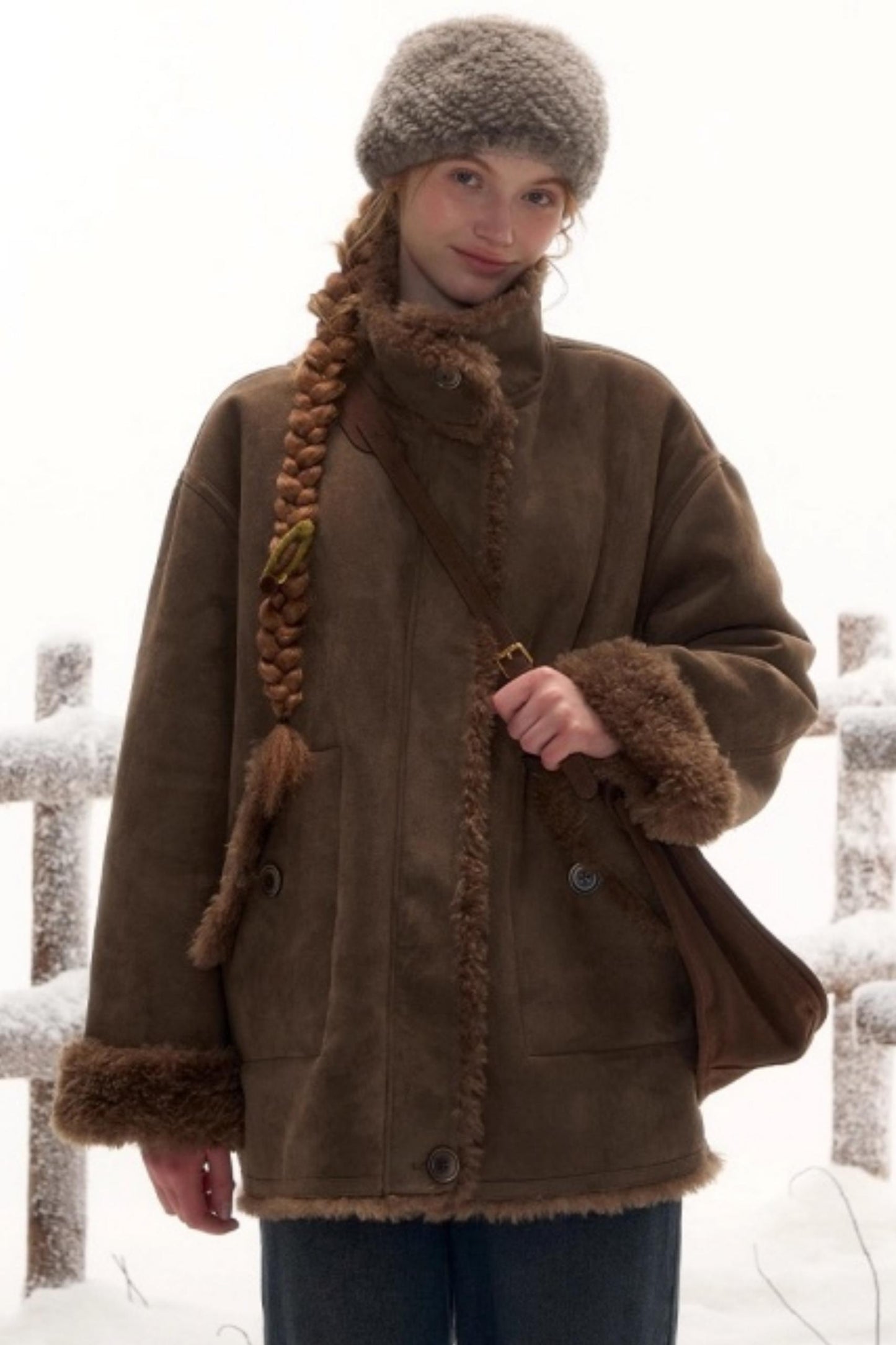 Reversible Suede Stand Collar Jacket