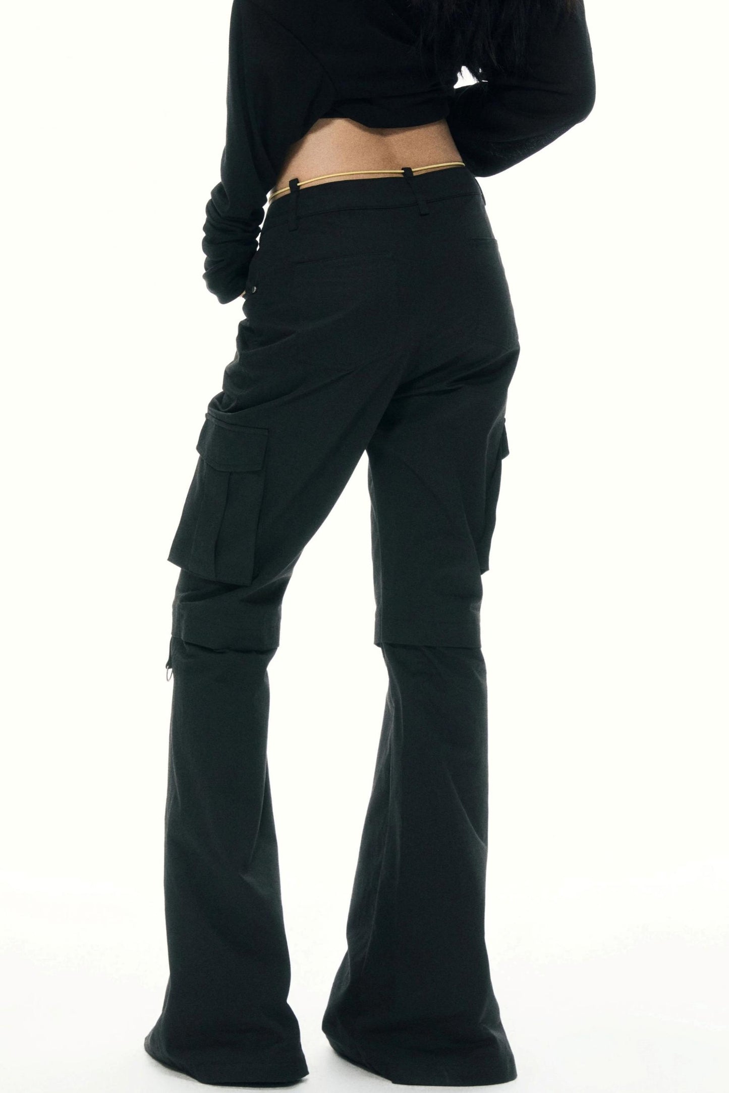 Retro Color-Block Flare Pants