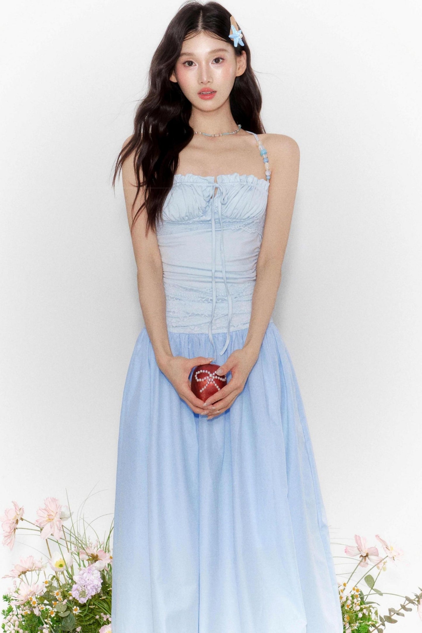 Island Lace-Up Halter Dress