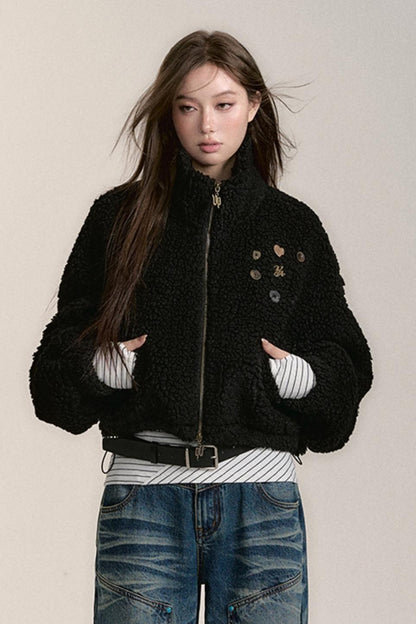 Teddy Bear Furry Cropped Jacket