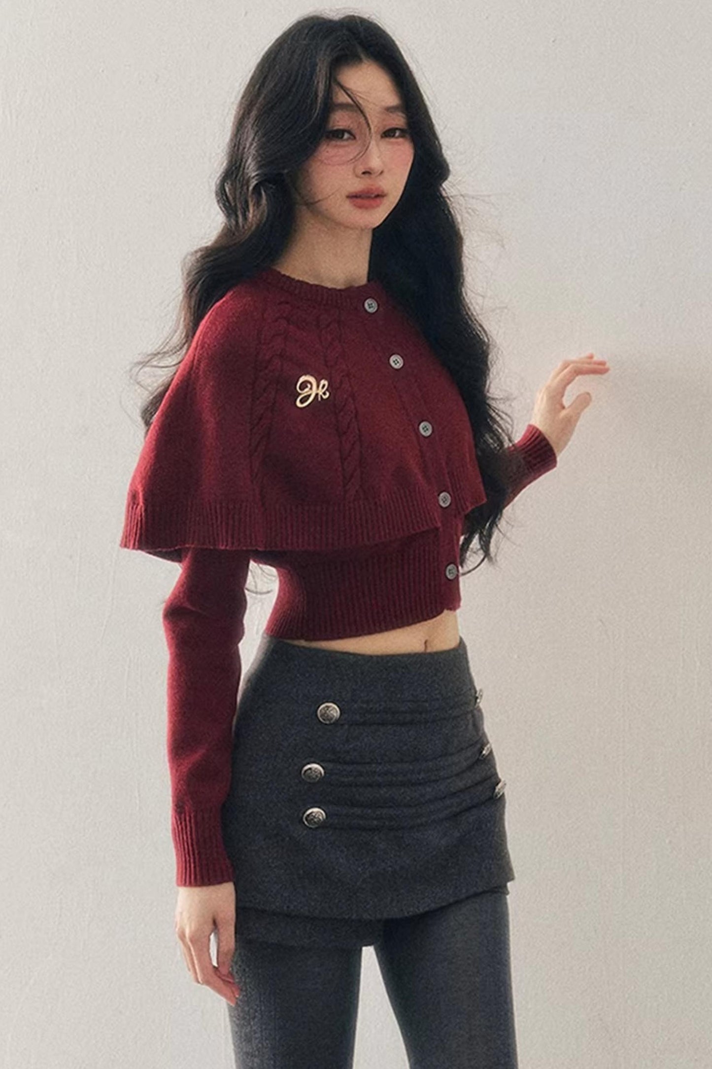 Cable Knit Cape Sweater