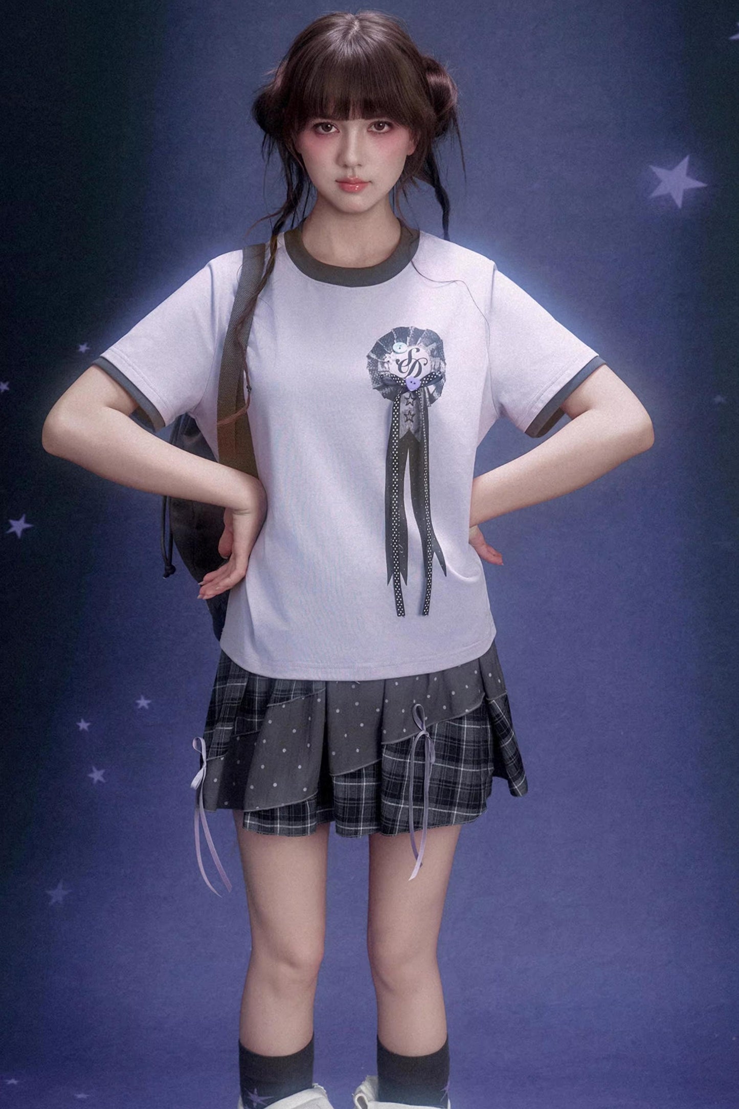 Gray Plaid Pumpkin Pants Skirt