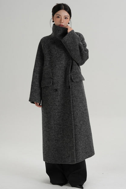 Minimalist Long Reversible Wool Coat