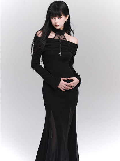 Dark Style Unique Halterneck Dress