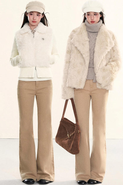 Washed Denim Flared Pants