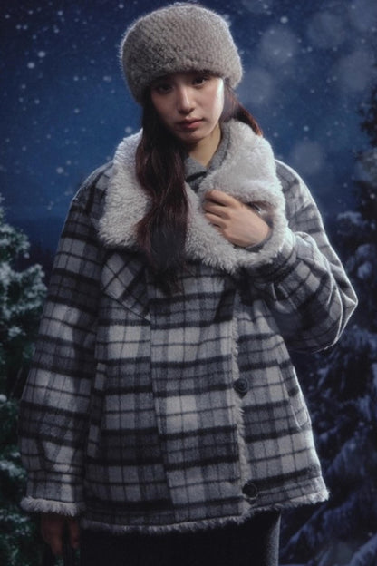 Reversible Plaid Wool Jacket