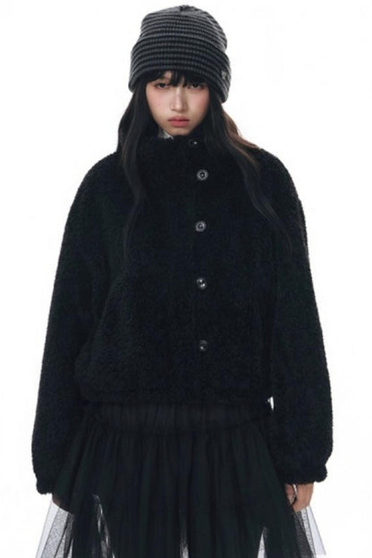 Polka Dot Woolen Reversible Jacket