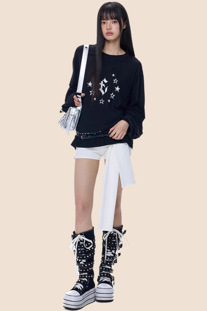 American Star Print Long Sleeve T-Shirt