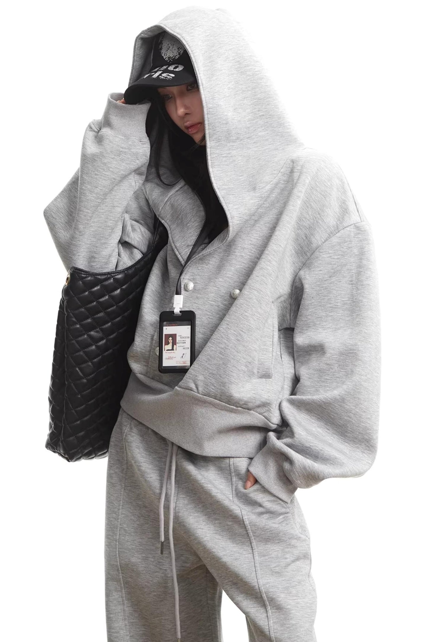 American Gray Hooded Sweatshirt Set-Up