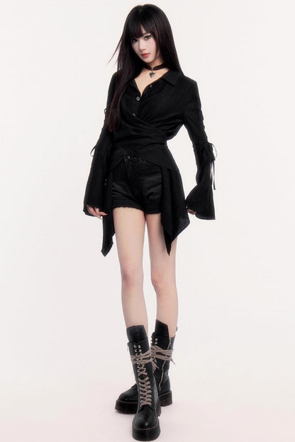 Romantic Halloween Flared Sleeve Shirt